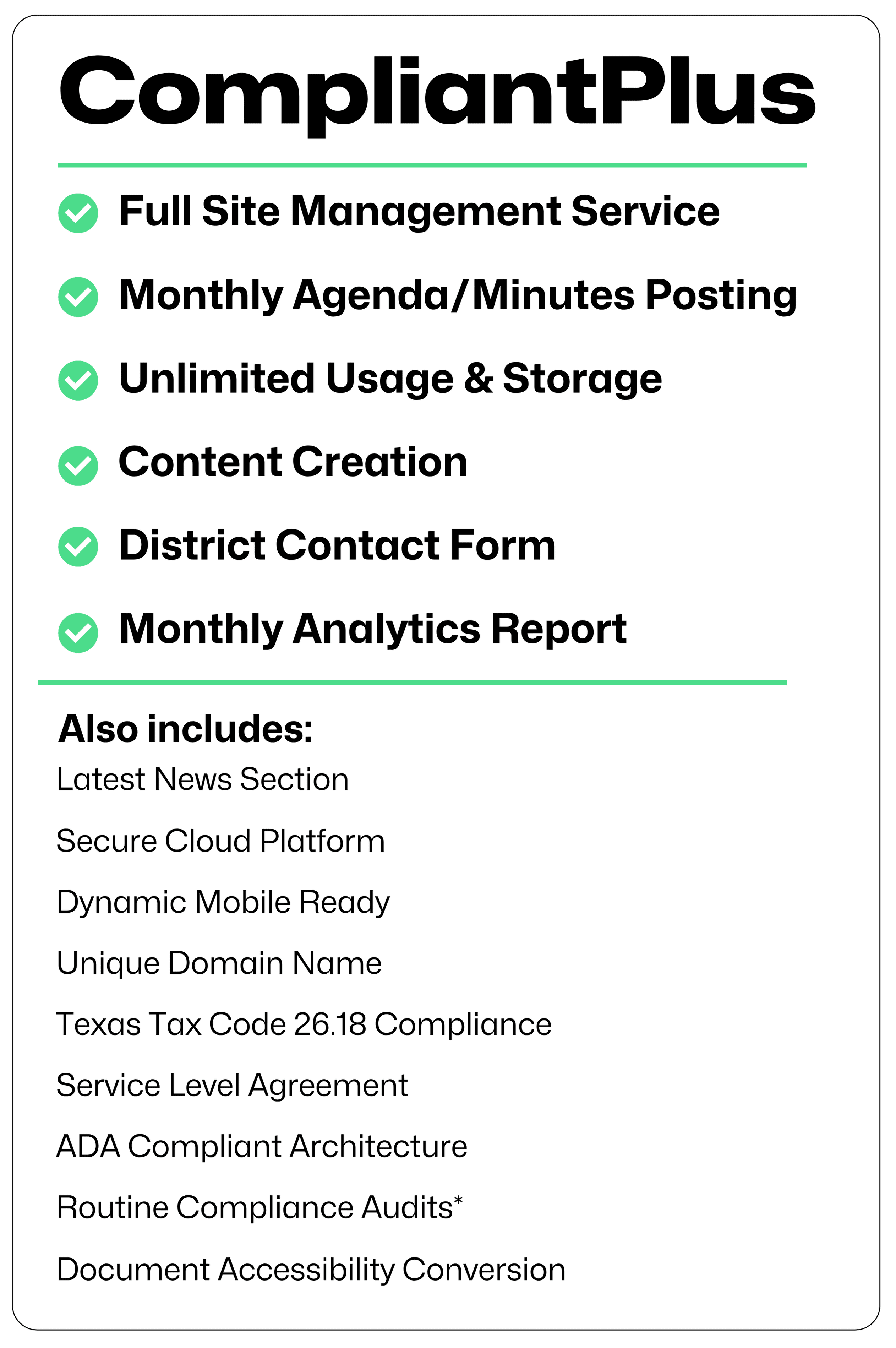 compliantplus site features